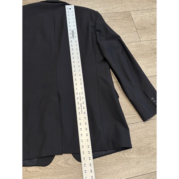 Brooks Brothers 346 Blazer Mens 45L Black 2 Button Wool Stretch Formal Flaw - Picture 8 of 11